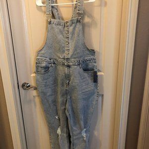 Skinny Fit Overalls. NOBO. Stonewashed with distressed details.